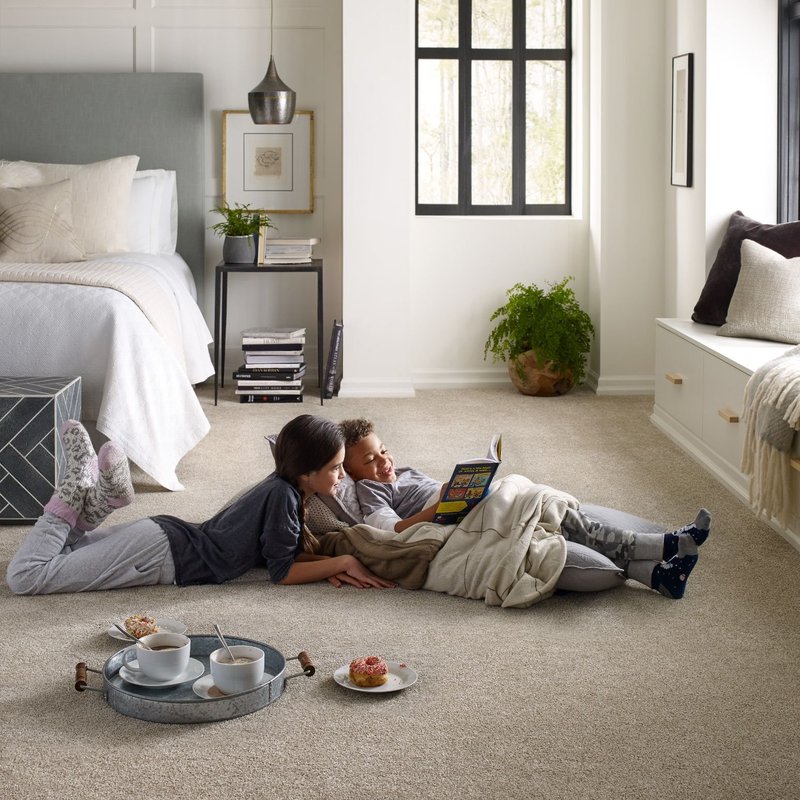 Children playing on the carpet -  Moran's Floor Store in Jamestown